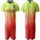 2019-2020 Manchester City club orange yellow soccer jersey away