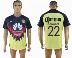 2017-2018 America club #22 P.AGUILAR thailand version blue yellow soccer jersey home