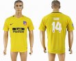 2017-2018 Atletico Madrid #14 GABI thailand version yellow soccer jersey away