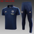 2023-2024 Arsenal club blue Polo soccer uniforms with Long Trousers -C1009.