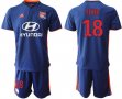 2018-2019 Lyon club #18 FEKR blue soccer jersey away