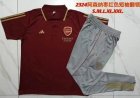 2023-2024 Arsenal club Polo red gray soccer uniforms with long shorts C1066