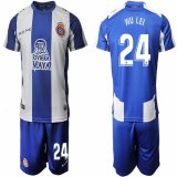 2018-2019 RCD Espanyol #24 WU LEI blue white soccer jersey home