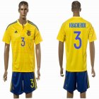 2016 Ukraine national team KHACHERIDI #3 yellow soccer jersey home