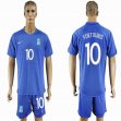 2016-2017 Greece team FORTOUNIS #10 blue soccer jersey away
