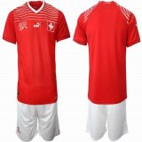 2022 World Cup Switzerland team red soccer jersey home