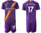 2018-2019 Manchester City club #17 DE BRUYNE purple soccer jerseys away