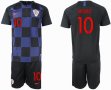 2018 World Cup Croatia team #10 MODRIC black blue soccer jerseys away