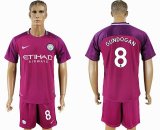 2017-2018 Manchester City #8 GUNDOGAN red soccer jerseys away