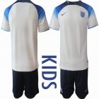 2022 World Cup England white blue kid soccer jerseys away