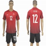 2016 Turkey team red TEKIN #12 soccer jersey home