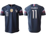 2018-2019 France thailand version #11 DEMBELE blue soccer jersey with FIFA patch