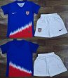 2024-2025 United States Team blue white kid soccer Jerseys away