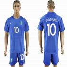 2016-2017 Greece team FORTOUNIS #10 blue soccer jersey away