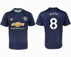 2018-2019 Manchester united thailand version #8 MATA blue soccer jersey away