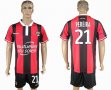 2016-2017 OGC Nice club PEREIRA #21 red black soccer jersey home