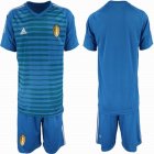 2018 World Cup Belgium blue goalkeeper soccer jersey