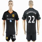 2016-2017 Hull City AFC club HENRIKSEN #22 black soccer jersey away