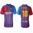 2021-2022 Barcelona club thailand version #10 MESSI red blue soccer jerseys home