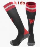 2024 Manchester United club black red kid soccer socks home