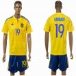 2016 Ukraine national team GARMASH #19 yellow soccer jersey home