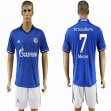 2016-2017 Schalke 04 club MEYER #7 blue soccer jersey home
