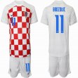 2022 World Cup Croatia team #11 BROZOUIC red white soccer jersey home