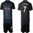 2020-2021 Manchester City #7 STERLING black soccer jersey away