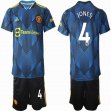 2021-2022 Manchester United club #4 JONES blue soccer jersey second away