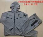 2024-2025 Liverpool Club Hemp grey sports Hooded Sweatshirt with Long Trousers F571