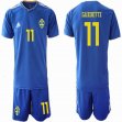 2018 World Cup Sweden #11 GUIDETTI blue soccer jersey away