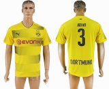 2017-2018 Dortmund thailand version #3 JOO HO yellow soccer jersey home