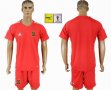 Spain red goalkeeper soccer jersey FIFA World Cup and Russia 2018 patch