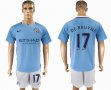 2017-2018 Manchester City #17 DE BRUYNE skyblue soccer jersey home