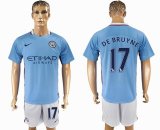 2017-2018 Manchester City #17 DE BRUYNE skyblue soccer jersey home