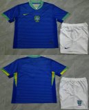 2024-2025 Brazil team blue white soccer jerseys away