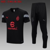 2023-2024 AC Milan Club black Soccer uniforms with Long Trousers -C960.