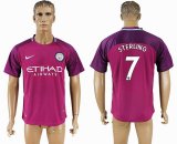 2017-2018 Manchester City #7 STERLING thailand version purple soccer jersey away