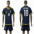2015-2016 Sweden IBRAHIMOVIC #10 dark blue soccer jersey away