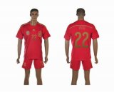 2014 World Cup Spain team ISCO 22 red soccer jersey home