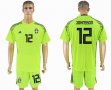 2018 World cup Swedish #12 JOHNSSON fluorescent green goalkeeper soccer jersey