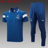 2023-2024 Marseille club blue Polo Soccer uniforms with Long Trousers -C985