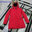 Women Canada Goose Down Chilliwack Bomber Hooded Warm Coat Fur Windbreaker parka 07-red
