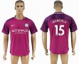 2017-2018 Manchester City #15 MANGALA thailand version purple soccer jersey away