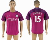 2017-2018 Manchester City #15 MANGALA thailand version purple soccer jersey away