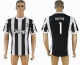 2017-2018 Juventus thailand version #1 BUFFON white black soccer jersey home