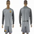 2016-2017 Barcelona gray goalkeeper long sleeve soccer jersey