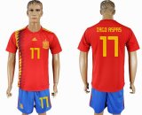 2018 World Cup Spain #11 IAGO ASPAS red soccer jersey home