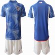 2022 World Cup Japan Team blue white soccer jersey home