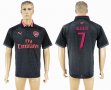 2017-2018 Arsenal Europa league #7 ALEXIS Thailand version black gray soccer jersey away